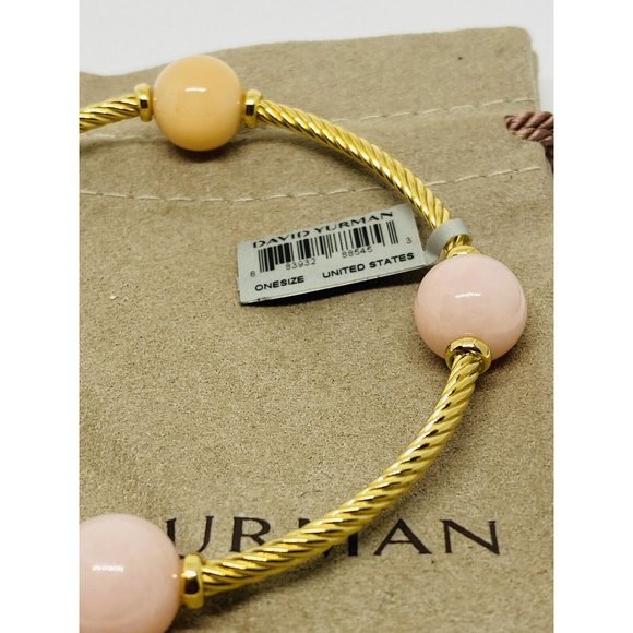 $3900 DAVID YURMAN NEW Mustique 4 Station Pink Opal Peach Moonstone 18K Gold - Picture 2 of 9